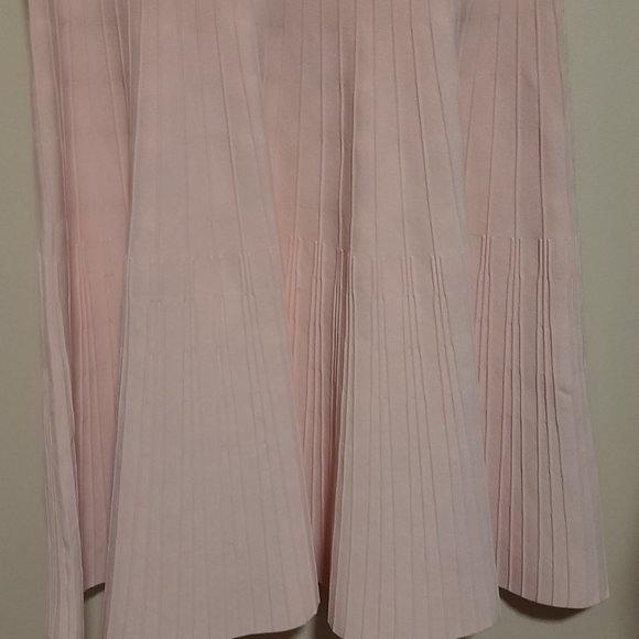 Pink Tartan Ballerina Knit Dress Pale Pink, Flared Skirt Fit Flare - Picture 6 of 6